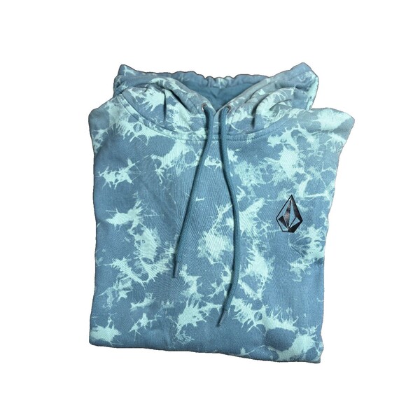 Volcom Sweatshirt Adult Large Blue Hoodie Surf Skateboarding Sweater Tie-Dye - Picture 5 of 6